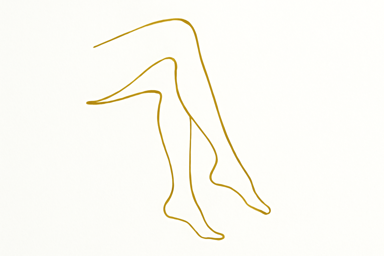 Gold line art of legs